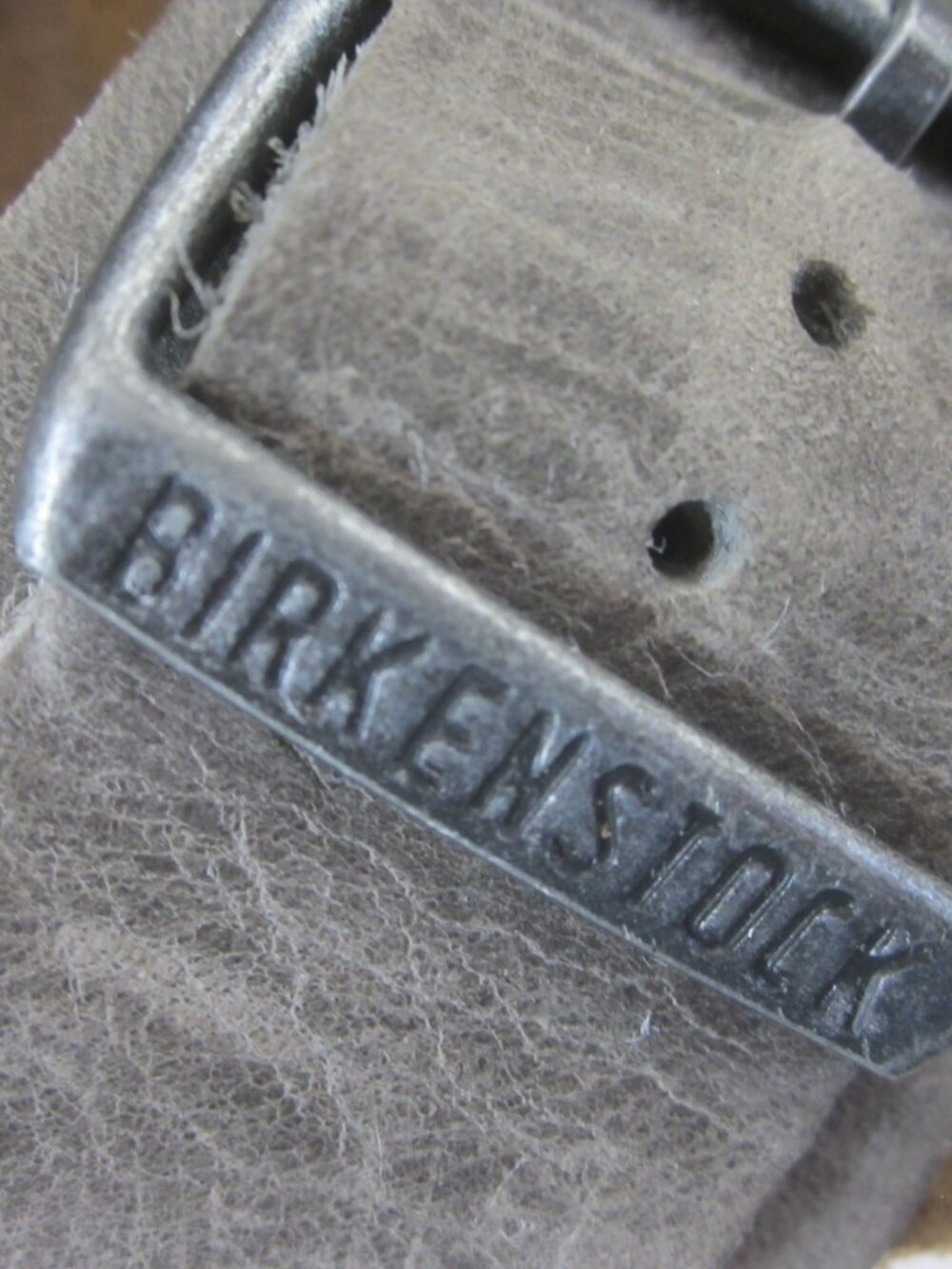 Birkenstock Arizona Unisex 42 Medium Gray Leather Double Strap Sandals Men - Picture 9 of 11
